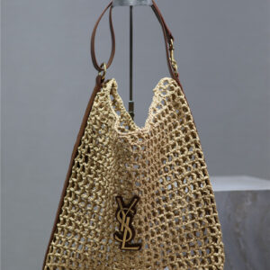 YSL Oxalis Raffia Shoulder Bag