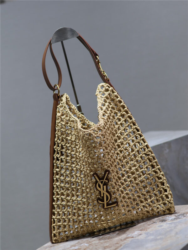 YSL Oxalis Raffia Shoulder Bag - Image 6