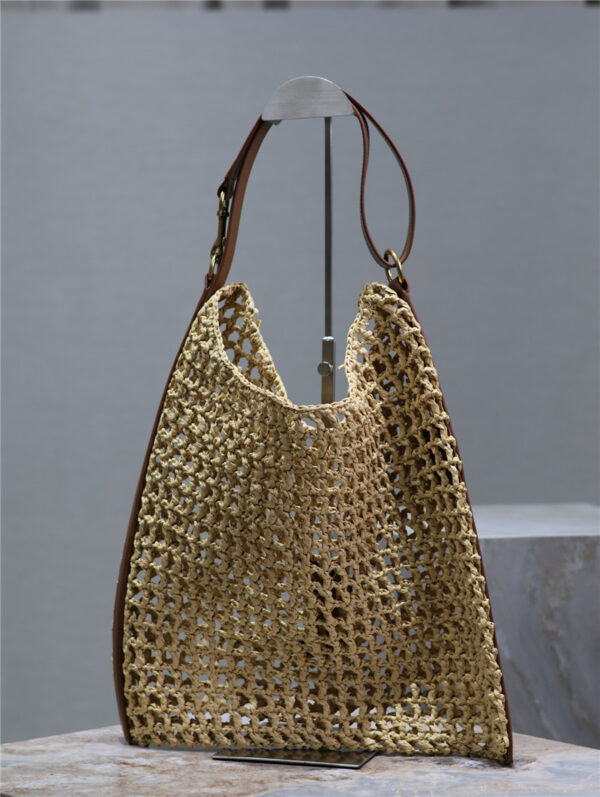 YSL Oxalis Raffia Shoulder Bag - Image 7