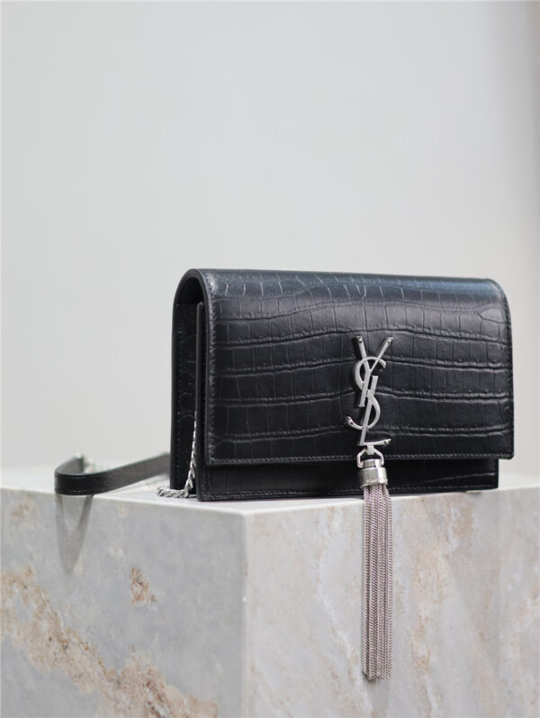 YSL Kate Tassel Bag with Silver Buckle