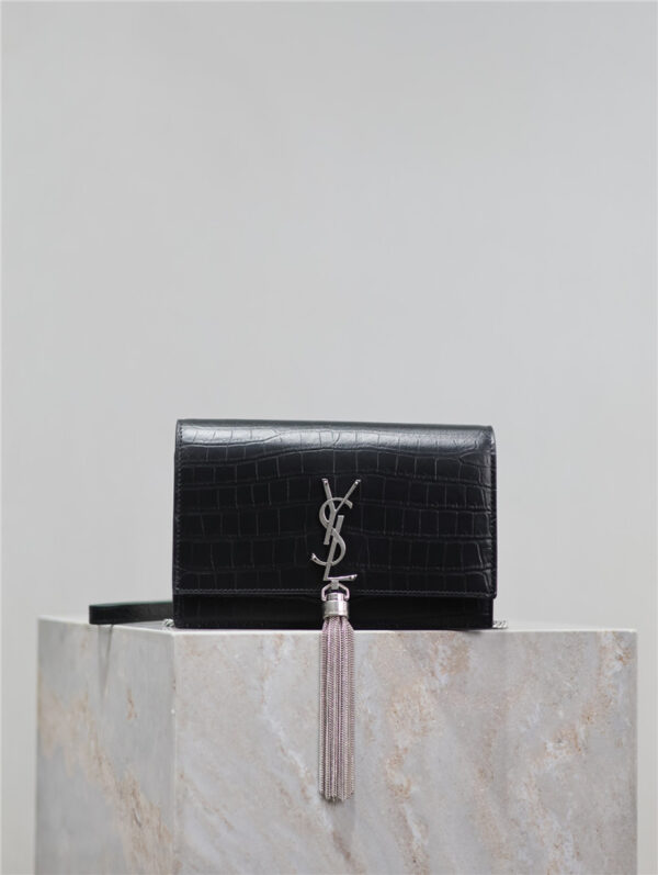 YSL Kate Tassel Bag with Silver Buckle - Image 3