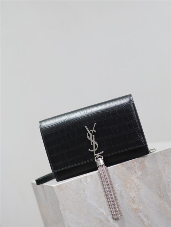 YSL Kate Tassel Bag with Silver Buckle - Image 4