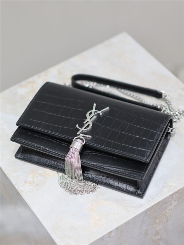 YSL Kate Tassel Bag with Silver Buckle - Image 6