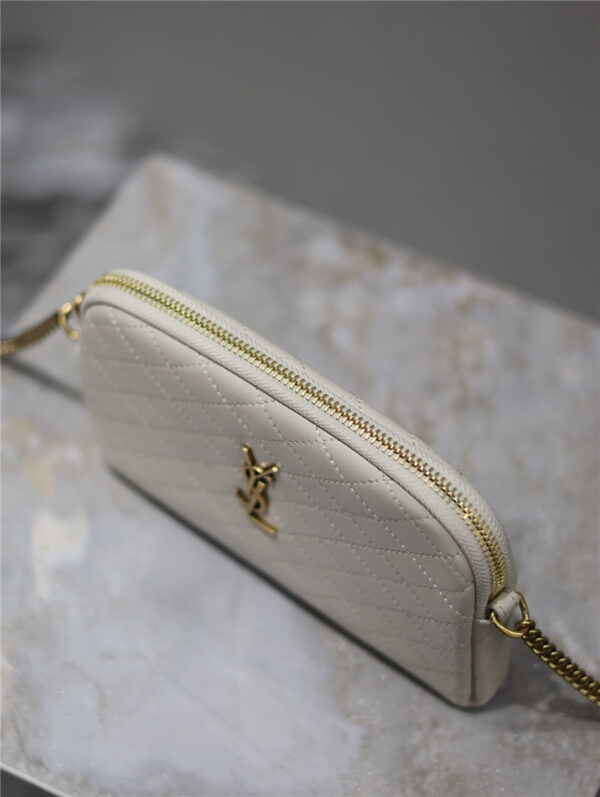 Saint Laurent Gaby Zipped Pouch in White - Image 3