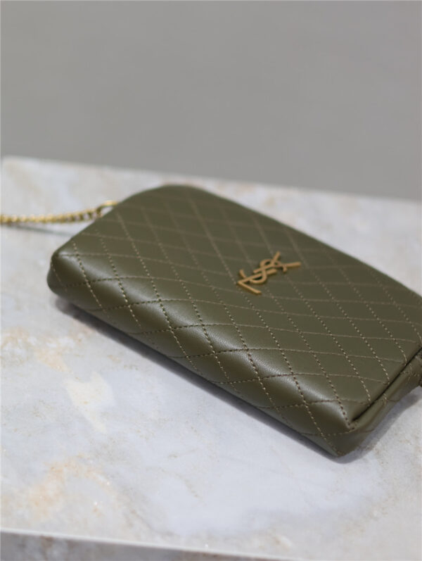 Saint Laurent Gaby Zipped Pouch in Green - Image 4