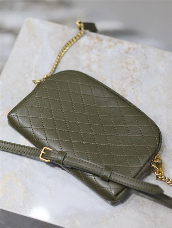 Saint Laurent Gaby Zipped Pouch in Green - Image 9