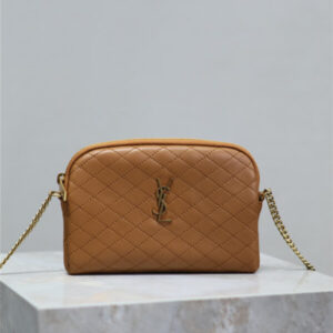 Saint Laurent Gaby Zipped Pouch in Brown