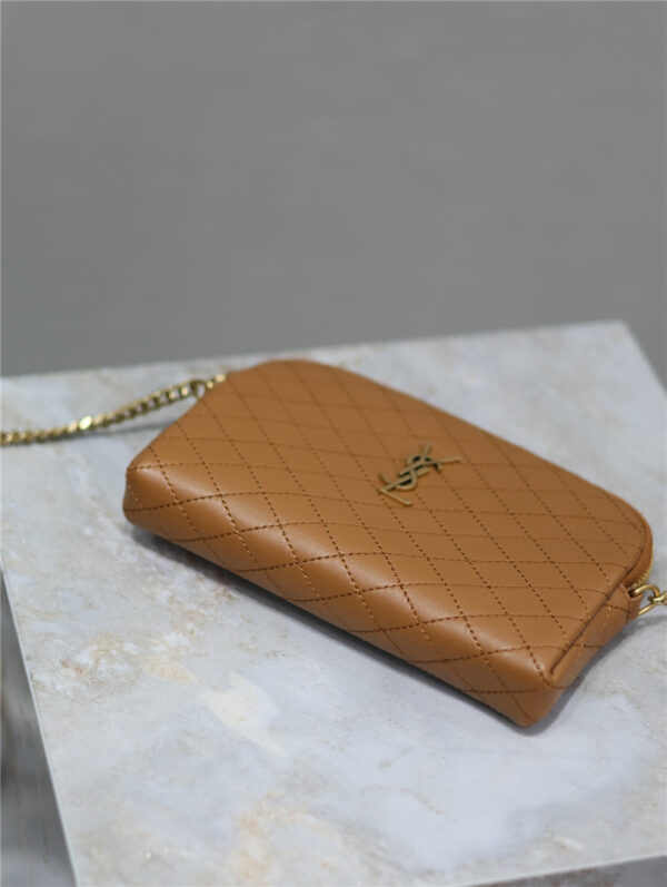 Saint Laurent Gaby Zipped Pouch in Brown - Image 7
