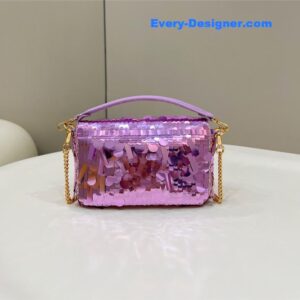 fendi sequins mini baguette bag