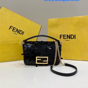 fendi sequins mini baguette bag