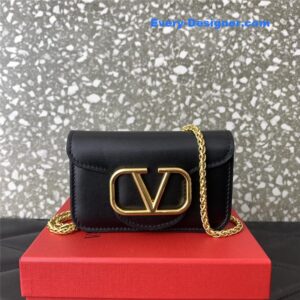 valentino V logo leather bag