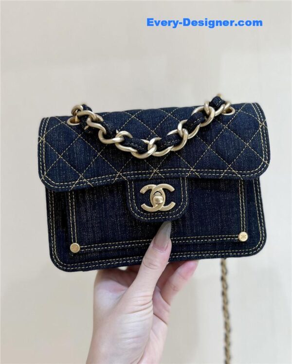 CC denim messenger bag - Image 3