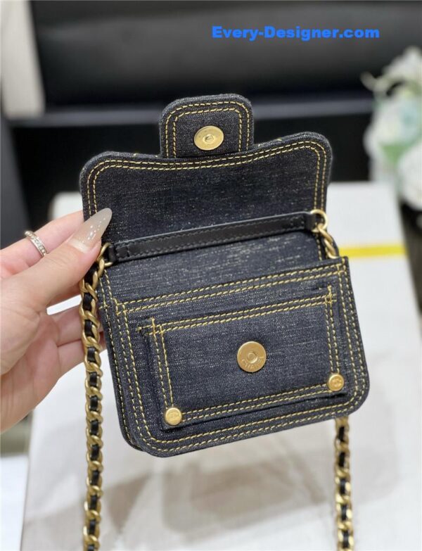 CC mini denim messenger bag - Image 4