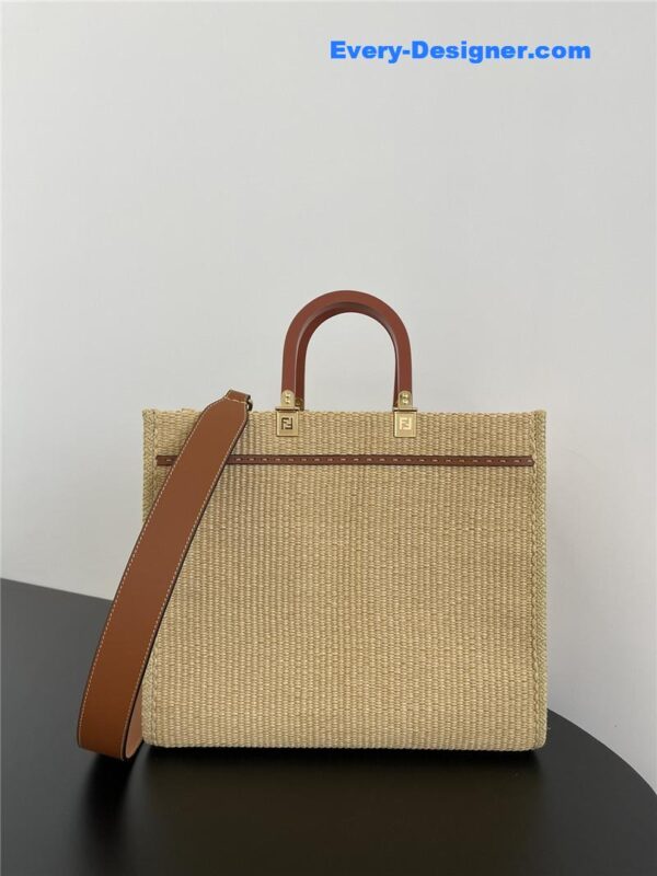 fendi sunshine straw shopping bag - Image 3