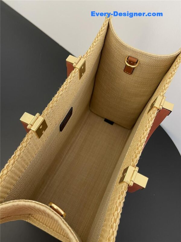 fendi sunshine straw shopping bag - Image 4