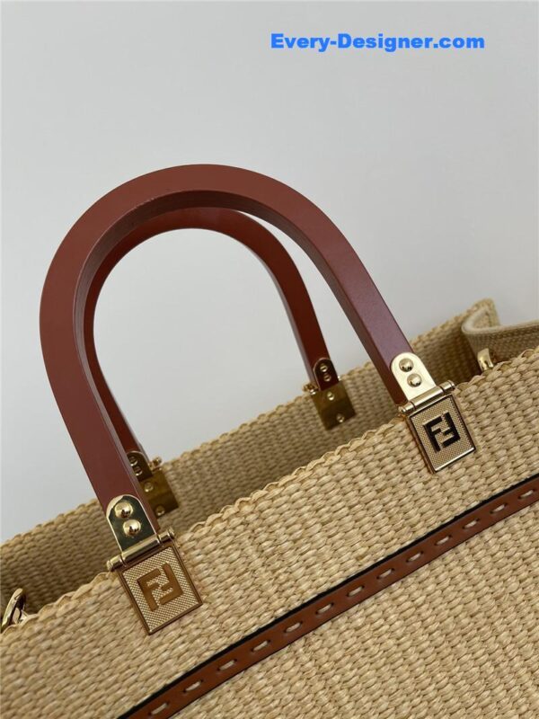 fendi sunshine straw shopping bag - Image 5