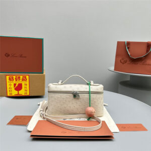 loro piana extra pocket ostrich leather pouch