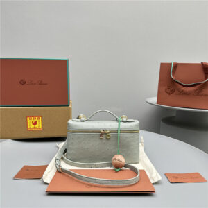 loro piana extra pocket ostrich leather pouch