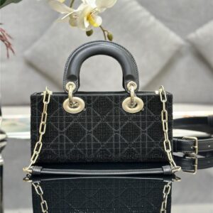 lady Dior triple embroidered beads tube bag