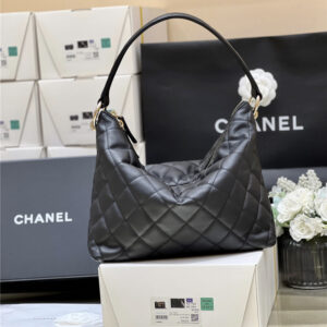 CC logo cowhide hobo bag