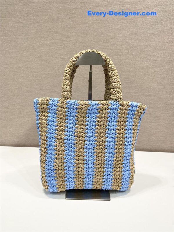 prada raffia tote bag - Image 4