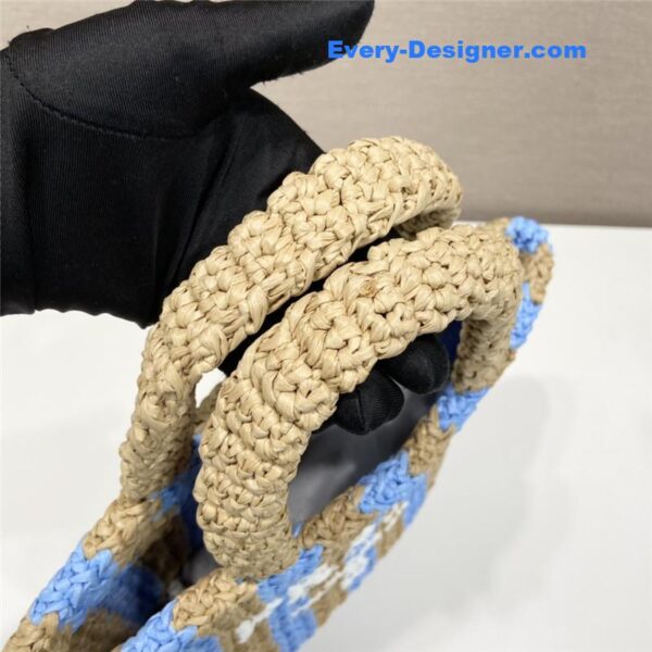 prada raffia tote bag - Image 6