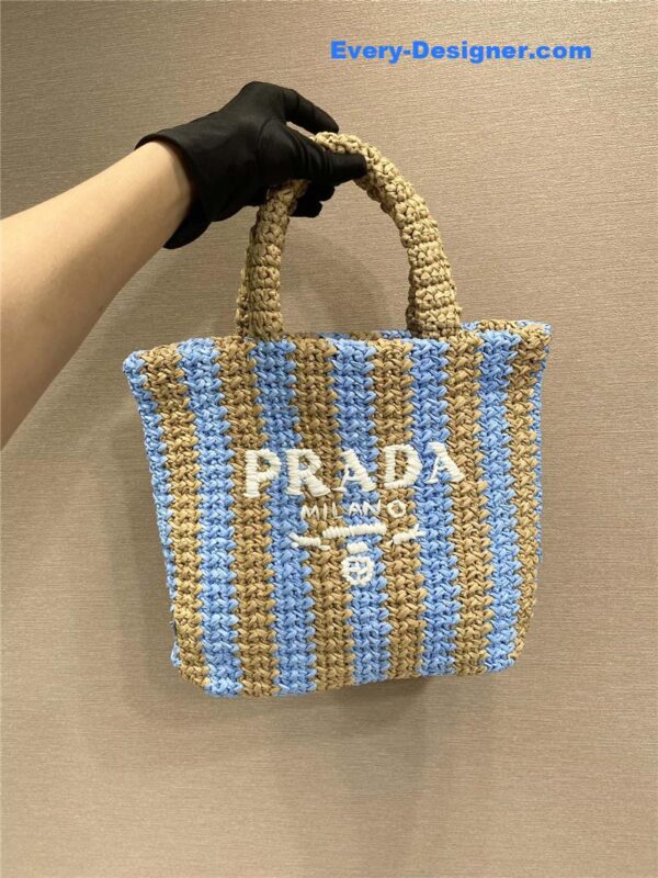prada raffia tote bag - Image 8