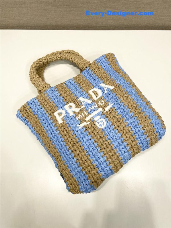 prada raffia tote bag - Image 9