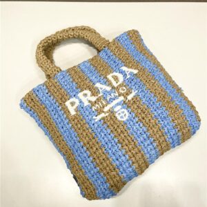 prada raffia tote bag