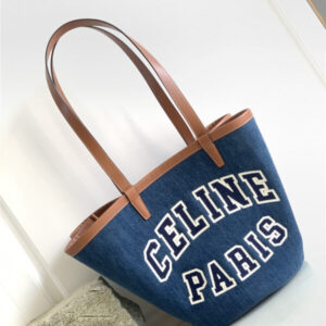 celine blue denim canvas couffin bag