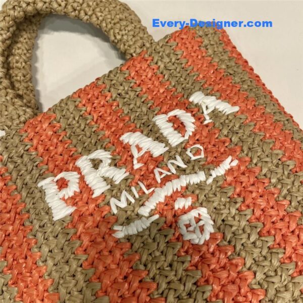 prada raffia tote bag - Image 4