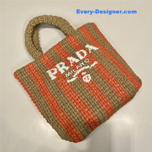 prada raffia tote bag - Image 5