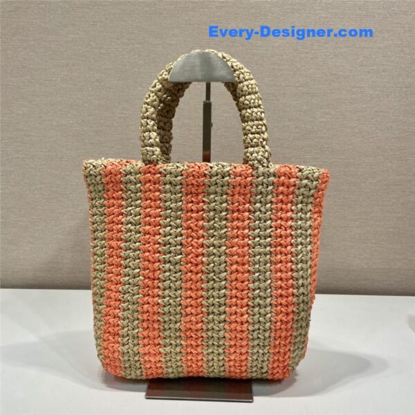prada raffia tote bag - Image 7