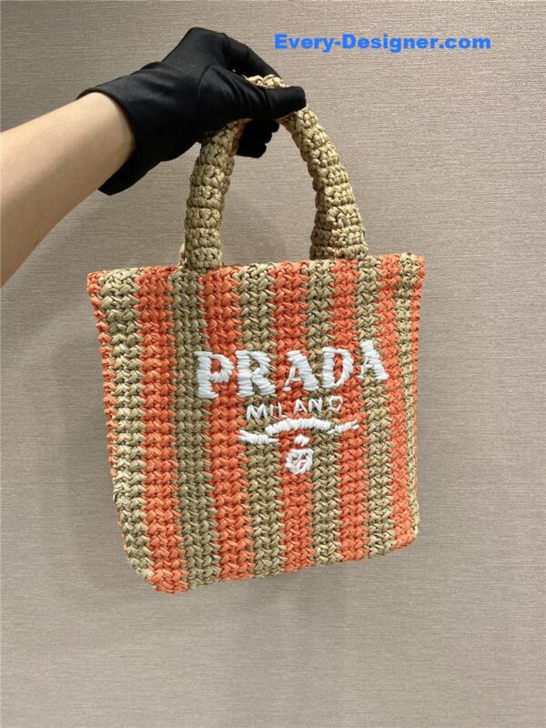 prada raffia tote bag - Image 8