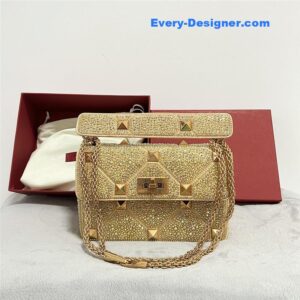 valentino garavani roman stud crystal shoulder bag