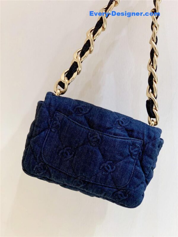 Chanel denim chain shoulder bag - Image 2