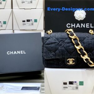 Chanel denim chain shoulder bag