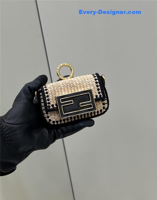 fendi Nano baguette raffia charm mini bag - Image 9