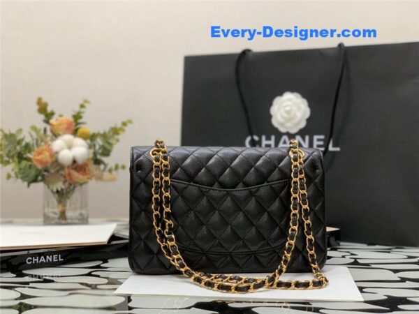 Chanel classic flap caviar leather bag - Image 3