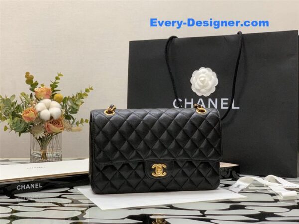 Chanel classic flap caviar leather bag - Image 5