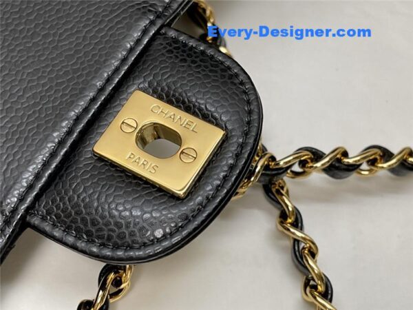 Chanel classic flap caviar leather bag - Image 6