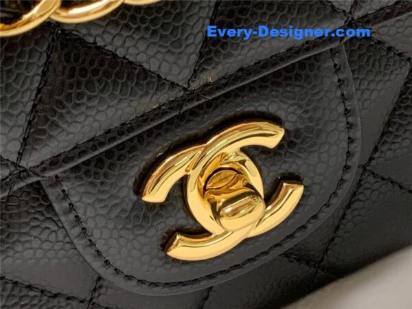 Chanel classic flap caviar leather bag - Image 8