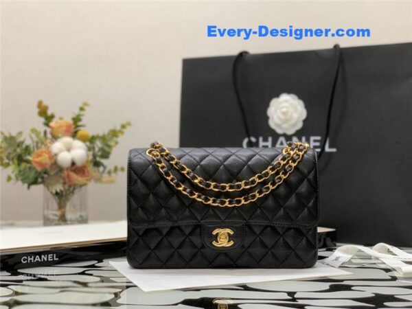 Chanel classic flap caviar leather bag - Image 9