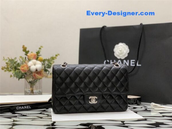 Chanel classic flap caviar leather bag - Image 3