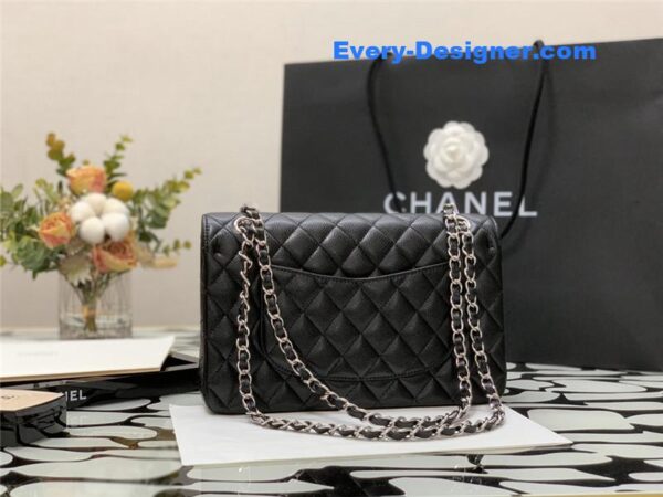 Chanel classic flap caviar leather bag - Image 4