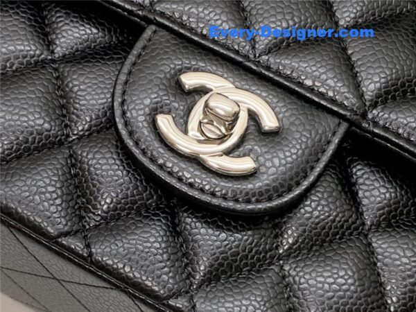 Chanel classic flap caviar leather bag - Image 6