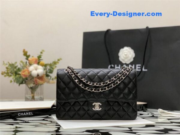 Chanel classic flap caviar leather bag - Image 7