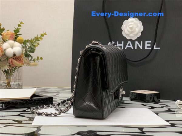 Chanel classic flap caviar leather bag - Image 8