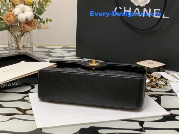 Chanel classic flap caviar leather bag small - Image 2