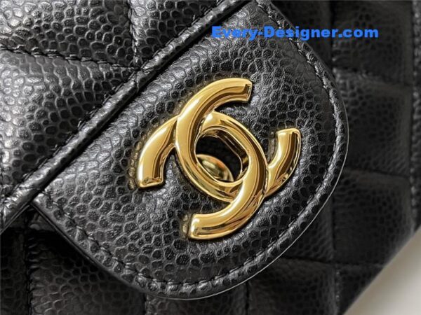 Chanel classic flap caviar leather bag small - Image 5